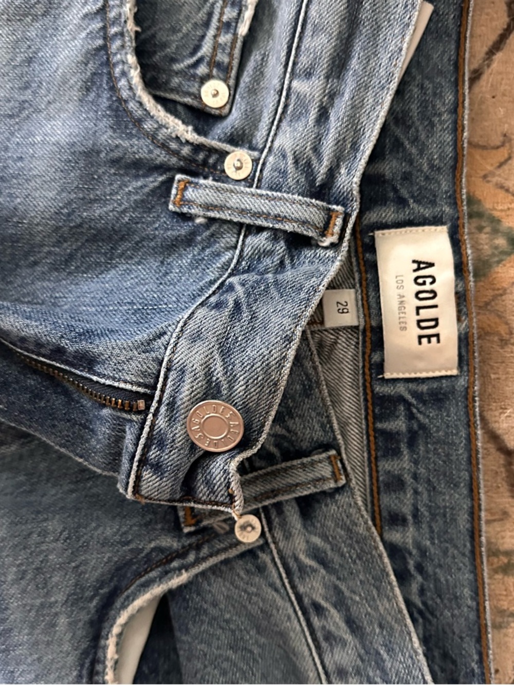 Agolde Light Blue Denim Jeans super cool design - Picture 3 of 5